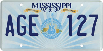 MS license plate AGE127