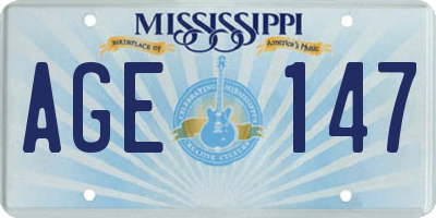 MS license plate AGE147