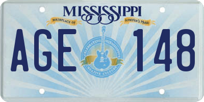 MS license plate AGE148