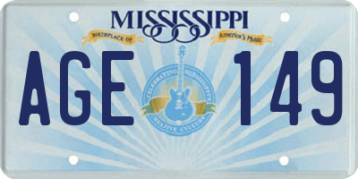 MS license plate AGE149