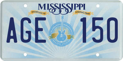 MS license plate AGE150