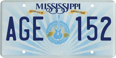 MS license plate AGE152