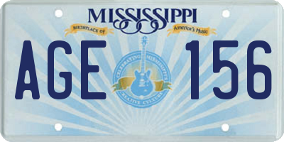 MS license plate AGE156