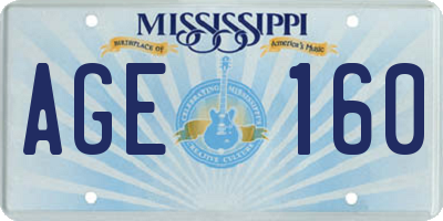 MS license plate AGE160