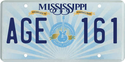MS license plate AGE161