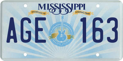 MS license plate AGE163