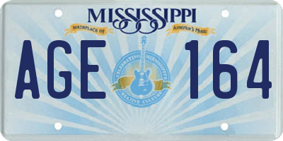 MS license plate AGE164