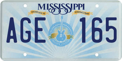 MS license plate AGE165