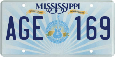 MS license plate AGE169