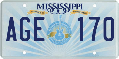 MS license plate AGE170