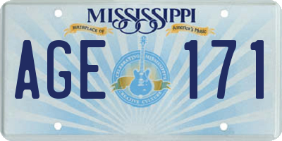 MS license plate AGE171