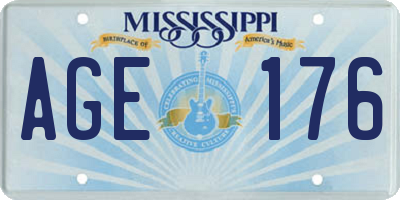 MS license plate AGE176