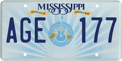 MS license plate AGE177