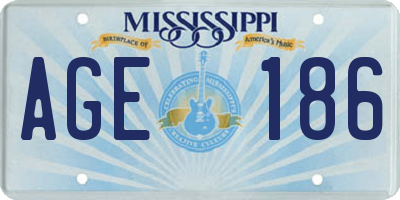 MS license plate AGE186