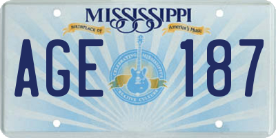 MS license plate AGE187
