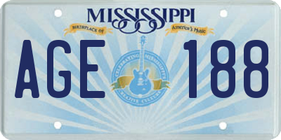 MS license plate AGE188