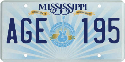 MS license plate AGE195