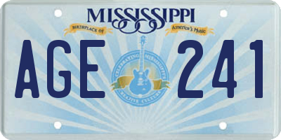 MS license plate AGE241
