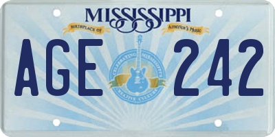 MS license plate AGE242