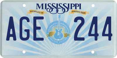 MS license plate AGE244