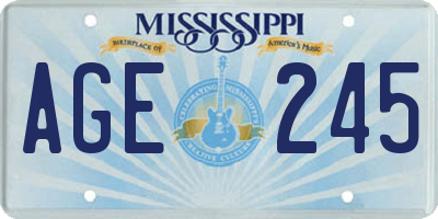 MS license plate AGE245