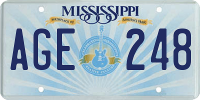 MS license plate AGE248