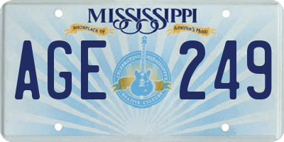 MS license plate AGE249