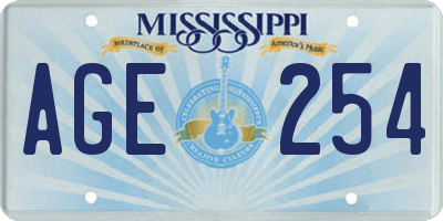 MS license plate AGE254
