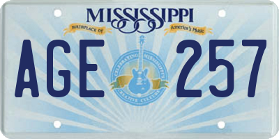MS license plate AGE257