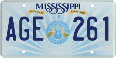 MS license plate AGE261