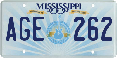 MS license plate AGE262