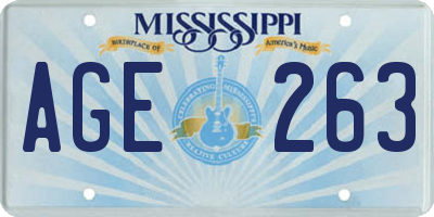 MS license plate AGE263