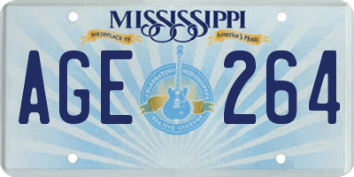 MS license plate AGE264