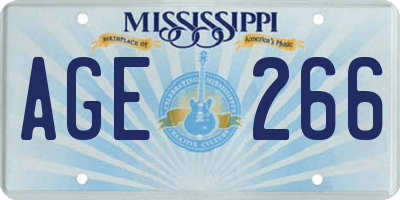 MS license plate AGE266