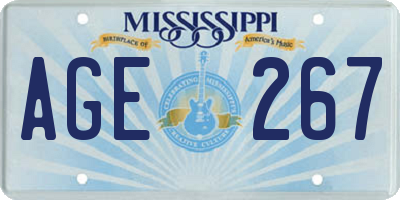 MS license plate AGE267