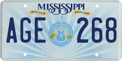 MS license plate AGE268