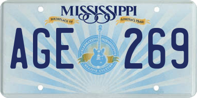 MS license plate AGE269