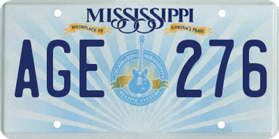 MS license plate AGE276