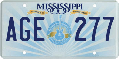 MS license plate AGE277