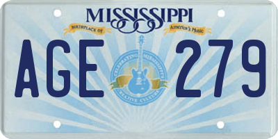 MS license plate AGE279