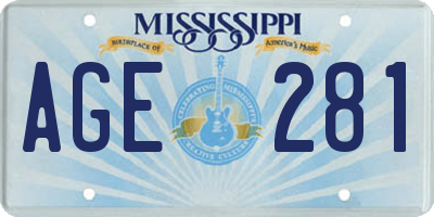 MS license plate AGE281