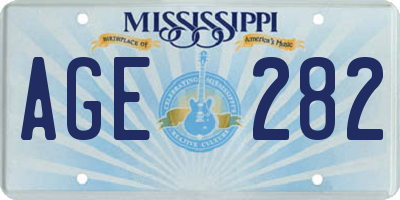 MS license plate AGE282