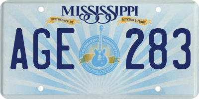 MS license plate AGE283