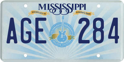 MS license plate AGE284