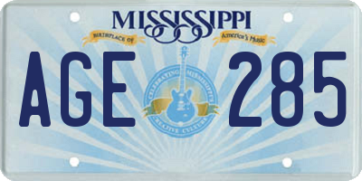 MS license plate AGE285