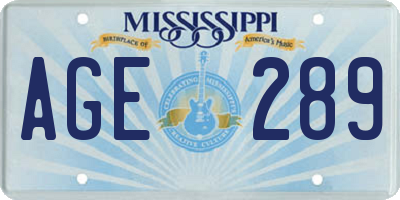 MS license plate AGE289