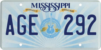 MS license plate AGE292