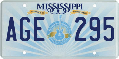MS license plate AGE295