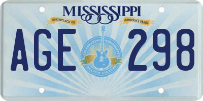 MS license plate AGE298