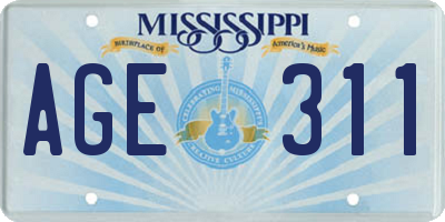 MS license plate AGE311